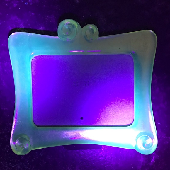 Vintage 5X7 UV Black Light Glow Thick Lucite Gold Leaf Swirl Picture Photo Frame - Picture 2 of 16